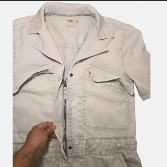 Faherty Womens Light Wash Denim Blythe Short Sleeve Jumpsuit XS - Picture 8 of 16